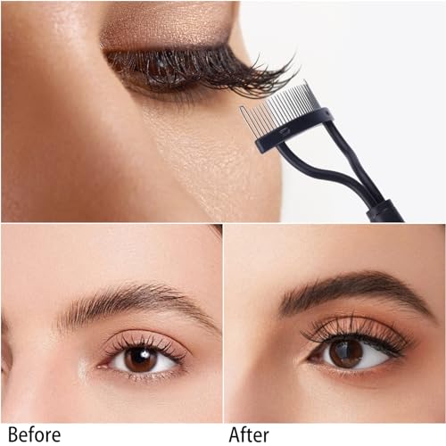 2 peças de ferramentas de separação de cílios, pincéis de rímel, pente de cílios para pentear, separ
