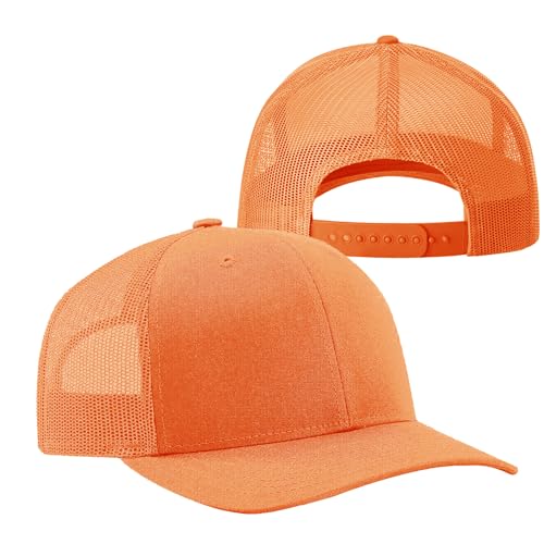 Image of TZ Promise Men Women Plain Cotton Trucker Cap with Breathable Mesh Back, Snapback Baseball Hats