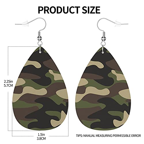 Cool Cheetah Leopard Faux Leather Earrings For Women Dangle Lightweight Teardrop Earrings3