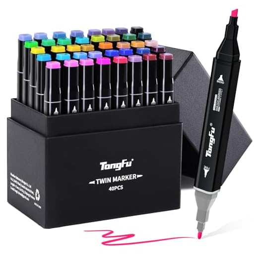 TongFu 40 Rotuladores de Colore, Rotuladores Alcohol Impermeabile, Rotuladores Doble Punta Seguro y Secado, Marker con Caja de Regalo, Rotuladores Alcohol para Bocetos, Cómics, Garabatos