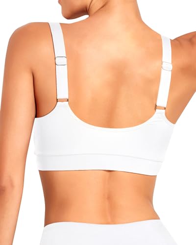 Image of Tempt Me Women Sports Bra Swim Crop Tops Only | Scoop neck, Bathing suits top, Removable cups, Adjustable straps