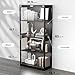BROTTAR Display Cabinet with Glass Doors, 4-Tier Curio Cabinet with 3 Color Lights for Collectibles, Glass Display Case with Human Body Sensor, Bookcase with 4 Shelves, Storage Cabinets, Black
