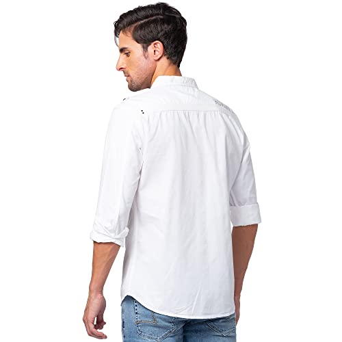 Image of Spykar Men's Slim Fit N /A Full Sleeve Solid Casual Shirts