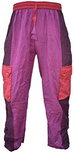 Gheri Mens Plain Striped Casual Multicolored Loose Cargo Trouser