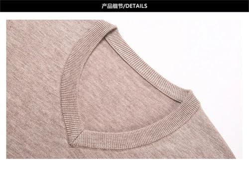 Men's Wool Pullover Vest Knitted V-Neck Sleeveless Casual Business Solid Color Outwear Tops4