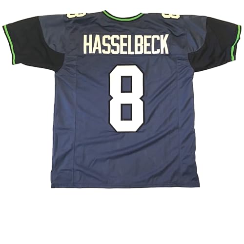 Matt Hasselbeck Blue Jersey Stitched Custom Football New No Brand/Logos (US, Alpha, Large, Regular, Regular, Blue)