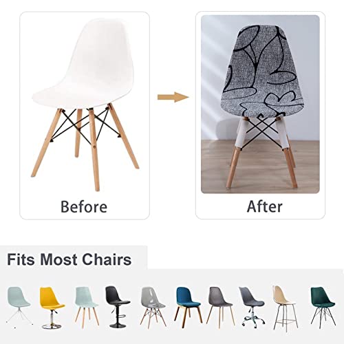 Haoyong Mid Century Modern Dining Chair Covers Printed Shell Chair Cover Lounge Armless Chair Cover Stretchable Slipcovers For Kitchen, Office, Dining Room And Living Room(Set Of 4) #TOP4