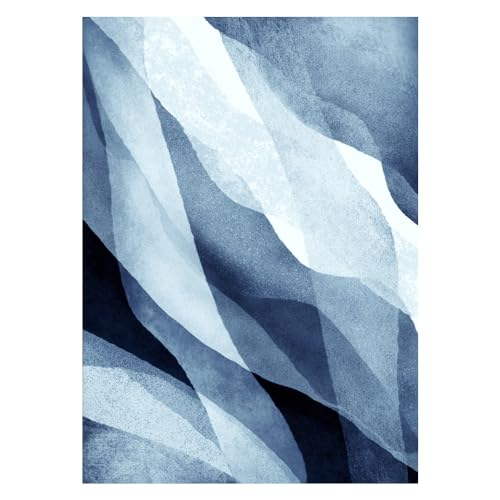 Set de 3 cuadros nórdicos azules de 50x75cm para decoración abstracta de pared 3
