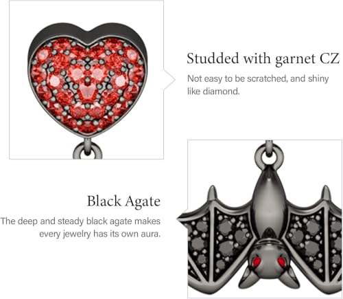 Image of GNOCE Witch Cauldron Pendant Charm,S925 Sterling Silver with Ruby Gemstones Dangle Charms Bead For Bracelets /Necklace Jewelry Gift For Women Girls Wife Daughter