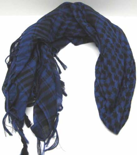 Arab Keffiyah Kafiyah Head Scarf Shemagh Blue/Black
