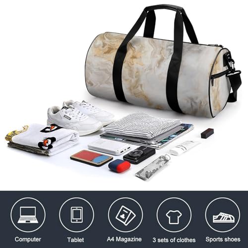 Duffel bag marbre blanc jaune pour simplifier vos voyages de week-end - 4
