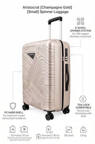 Image of VIP Aristocrat Slay 55, 66 & 75 Cm Polyproplyene Hard-Sided 4 Wheels Spinner Luggage Set of 3 Trolley Bags for Travel with Combination Lock| 3 Years Warranty (Metallic Grey)