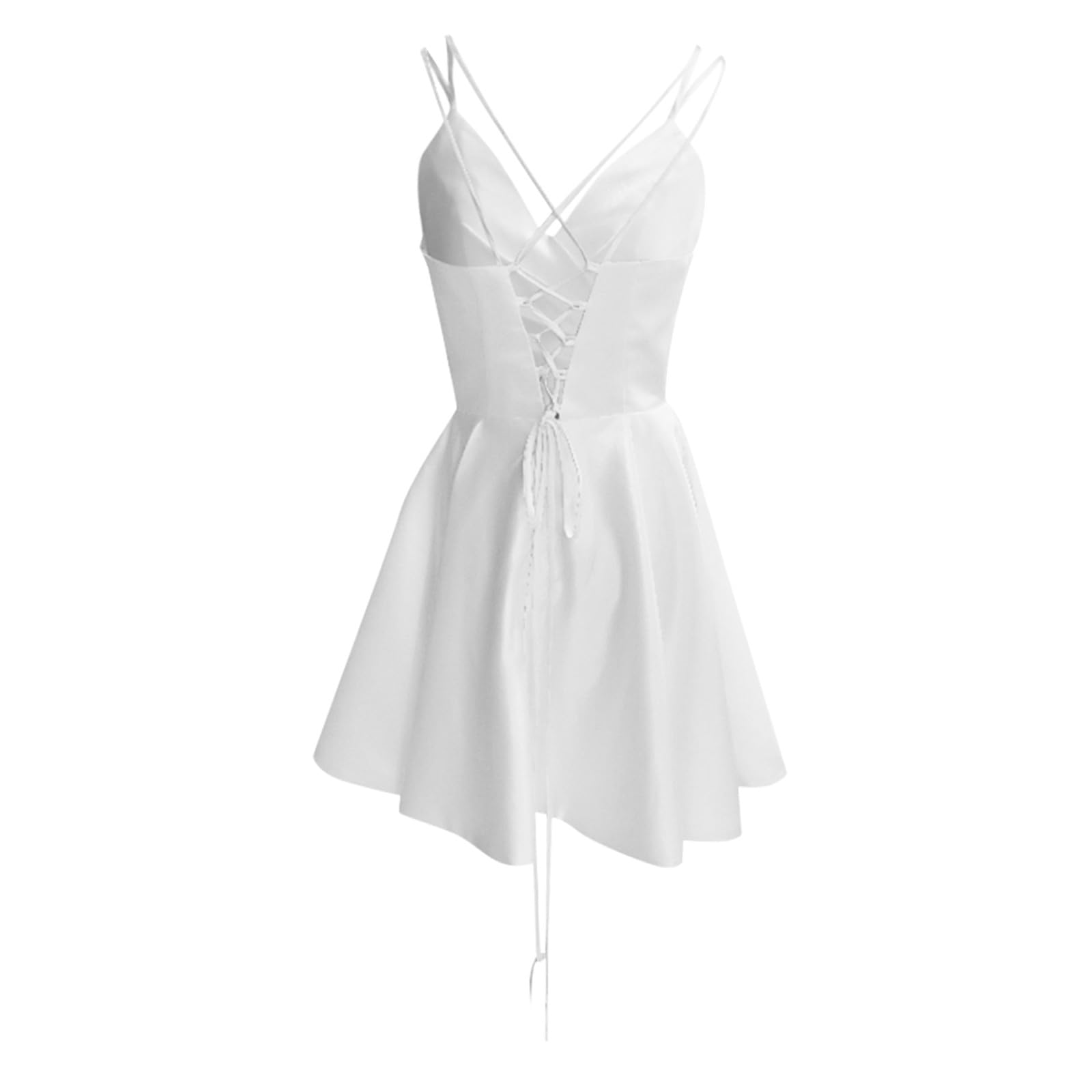 Elegante abito home coming lussuoso raso di seta con spalline delicate romantiche volant per occasioni festive