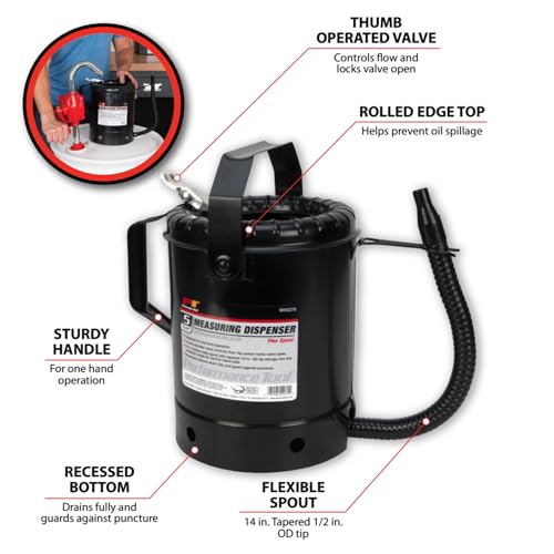 Image of Performance Tool W54279 5-Quart Flex-Spout Measuring Dispenser Black