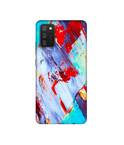 Image of Amazon Brand - Solimo Designer Blue And Red Brush Texture 3D Printed Hard Back Case Mobile Cover for Samsung Galaxy M02s / F02s