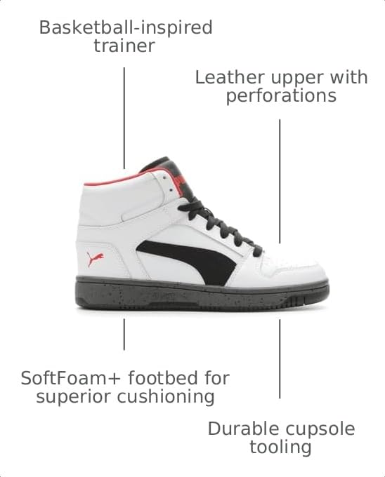 Image of PUMA Mens Rebound Layup Elevated High Sneakers Shoes Casual - White