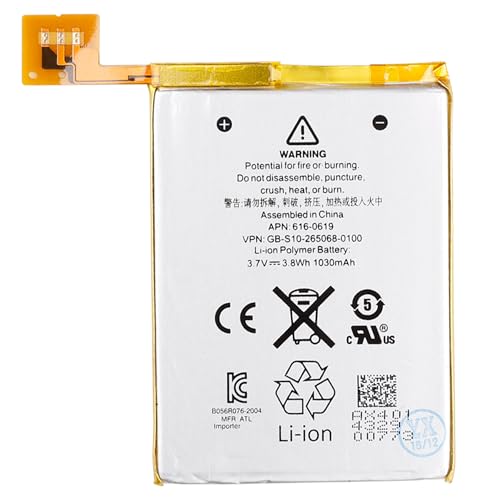Vvsialeek 616-0619, 616-0621 - Batería de repuesto compatible con iPod Touch 5 (5ª generación) A1421, A1509, 16 GB, 32 GB, 64 GB con kit de herramientas