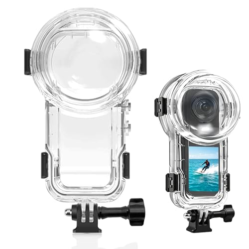 KETOPKIN Invisible Dive Case for Insta360 X5 60M/196FT Underwater Waterproof Diving Housing Cover Protective Shell for Insta 360 X5 Housings with Adapter Bracket Camera Accessories