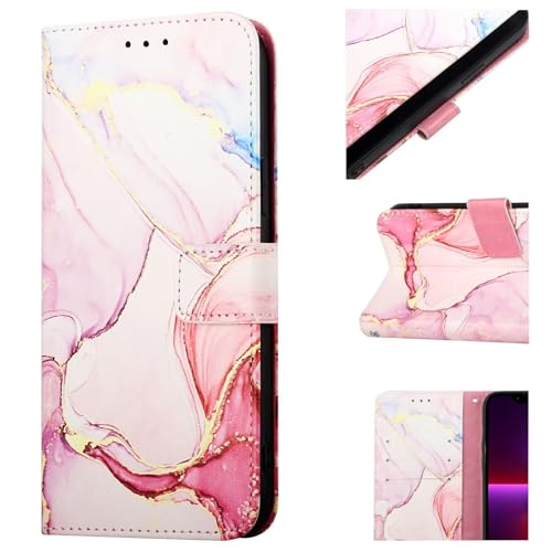 PONRFEKT Funda para Xiaomi Redmi A1 4G / A2 4G con Correa Muñeca,Piel sintética,Funda Tipo Cartera,protección magnética a Prueba de Golpes,Carcasa Pintada con Función Atril,LS005