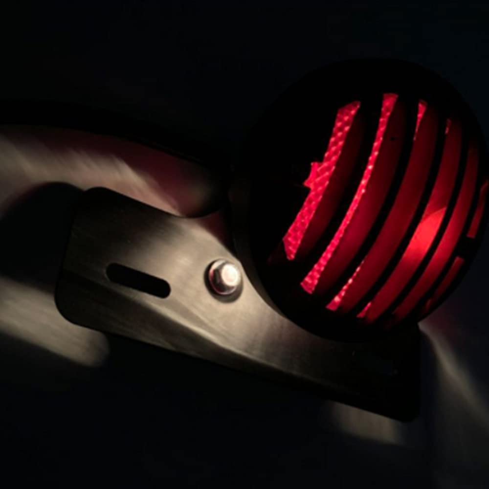Baceyong motociclo luce del freno di coda, tendine della targa della luce di arresto del freno adatta per motocicli Harl-ey modificati generali, nero argento