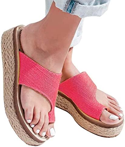 Amazon.com: Sandalias de cuña cómodas para mujer, con plataforma de verano,  sandalias de plataforma, sandalias de cuña para juanetes, sandalias de  plataforma de cuña con clip para dedo del pie, zapatos planos