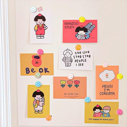 16 Stück Emaille Kühlschrankmagnete,Kleine Ausdrücke Kühlschrankmagnete,Bunt Magnetische Kühlschrank Deko Set,Lustige Magnete Kinder für Küche, Büro, Klassenzimmer,Spind,Tafel,Schrank und Zuhause