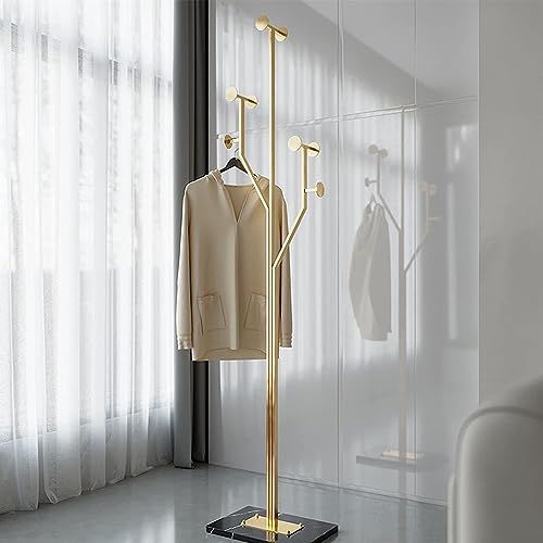 Arbre à cintres en métal NAKEAH avec base en marbre pour vêtements - 5