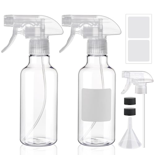 Spray Bottles 16.9oz 2 Pack Plastic Empty Spray Bottle for Hair Mist/Stream Spraying Heavy Duty Square Water Spray Bottles for Cleaning Solutions, Plants,Essential Oils
