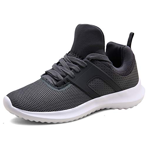 DENGBOSN Zapatillas Running para Zapatos Deportivas Hombre Mujer (Gris Oscuro, Numeric_46)