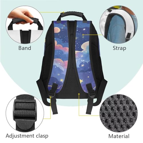 Gomyblomy Galaxy Axolotl Backpack for Girls 6-8 8-10 Kids School Bag with Lunch Bag Pencil Case Water Bottle Sleeve 4 in1 Set for Elementary Kindergarten 17 Inch Girls Bookbag with Compartment3