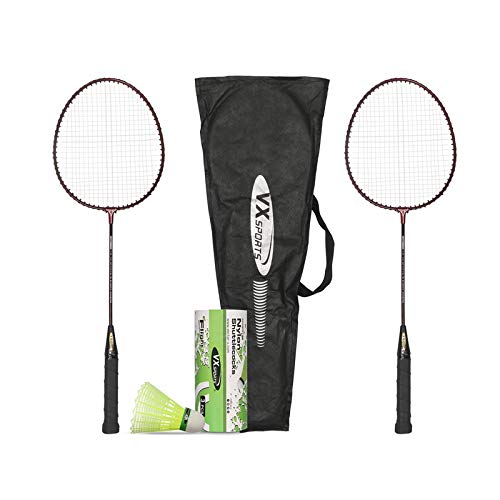 Vector X Lightweight Adult Badminton Racket Set of 2 with 3 Nylon Shuttlecocks for Professional Athletes Training and Competition Rackets Set, Playing Outdoor, Backyards, Gym (B08FGZYWMC) Amazon Price History, Amazon Price Tracker