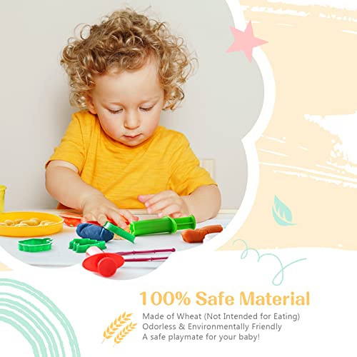 Michark Christmas Play Dough, 8 Pack Modeling Clay Kit, Multicolor Soft & Stretchy DIY Molding Clay with Tools Playset, Food Grade Material, Harmless to Swallow, Christmas Gift for Boys & Girls - Thumbnail 4