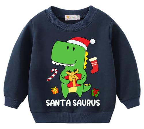 Image of EULLA Toddler Girls Christmas Sweatshirt Long Sleeve Snowman Deer Santa Claus Xmas Holiday Shirts for Kids Sweater 2-7 Years