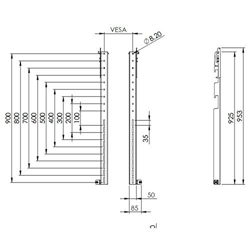 'SMS Smart Media Solutions PW030006 90 Antraciet, Grijs - Wandhouder voor flatscreen (antraciet, grijs)