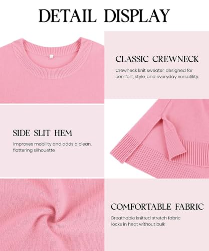 Image of TIYOMI Plus Size Sweaters for Women Oversized Pullover Crewneck Sweater Knit Side Split Casual Sweaters Fall Winter XL-5XL