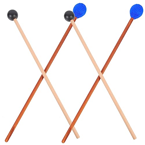 BESPORTBLE 2 Pairs Durable Marimba Mallets of Yarn and Rubber Sticks for Xylophone Tongue Drum and Percussion Instruments Comfortable Grip Smooth Surface and Crisp Sound Quality