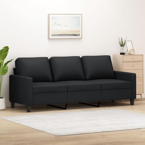 Hoodmeel Divani 3 Posti, Divano Moderno, Divano, Divani Economici, Divanetto, Divano Salotto, Divani, Nero 180 cm in Similpelle