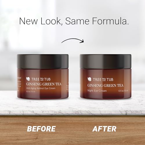 Tree To Tub EC Retinol Under Eye Cream For Dark Circles, Puffiness, Wrinkles, Bags Under Eyes - Sensitive Skin Night Eye Moisturizer For Women & Men W/Hyaluronic Acid, Organic Green Tea thumb #1