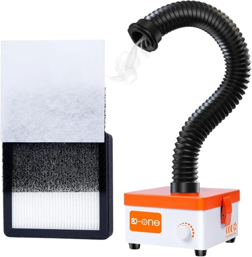 KOONE Solder Fume Extractor, 168m³/h Strong Suction Smoke Extractor, H13 HEPA Soldering Fume Extractor, 99.99% Purification Smoke Absorber for Welding Soldering 3D Printing