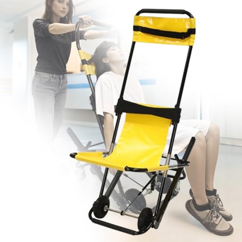 DJXLMN Fauteuil élévateur d'escalier en alliage d'aluminium avec ceintures de sécurité et appuie-tête réglable pour pompiers et évacuation d'urgence