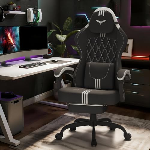Verdego Chaise Gaming Ergonomique, Fauteuil Gaming avec Coussin Lombaire Massant,