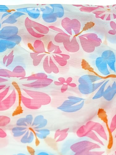 Image of Girl's 3 Piece Sets Floral Print Bikini Swimsuit High Waisted Bathing Suits with Beach Skirt Coverups Pink & Blue 170