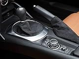  CUFFIA FRENO A MANO Fiat 124 Spider IN ALCANTARA NERO CON CUCITURE ROSSE ORIGINALE 71807613