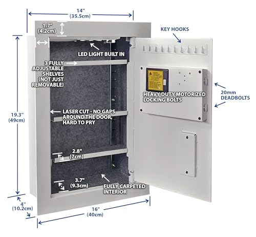 Viking Security Safe VS-52BLXW Heavy Duty Hidden in Wall Safe Biometric Fingerprint