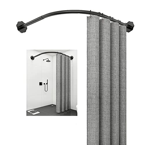 Tringle rideau douche L extensible noire pour baignoire d'angle et magasin de vêtements