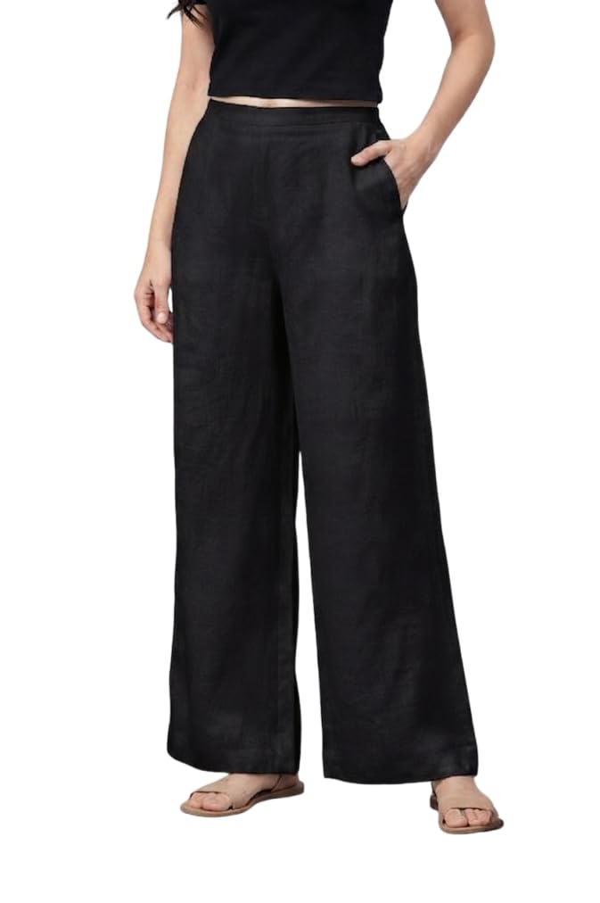 rubito Women Cotton Linen Trouser Pants Straight Fit Stylish Korean Parallel Pants Casual Office Travel Lounge Wear-picture-40