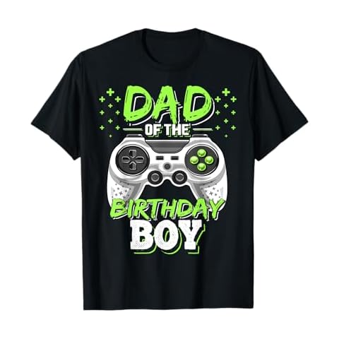 Dad of the Birthday Boy Matching Video Gamer Birthday Party T-Shirt Cover