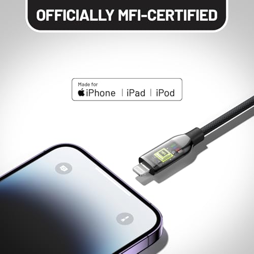 Image of 140W USB C Charger Block with USB C to Lightning Cable (6FT /Braided), 4-Port GaN Portable Laptop Charger for MacBook, Dell XPS, iPad Pro, iPhone 17 /16 /15, Galaxy S25 /S24, GoPro, JBL, Switch 2, Earbuds
