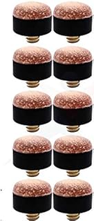 10 x 11mm High Quality Leather Brass Screw on Cue Tips for Snooker or Pool Cues