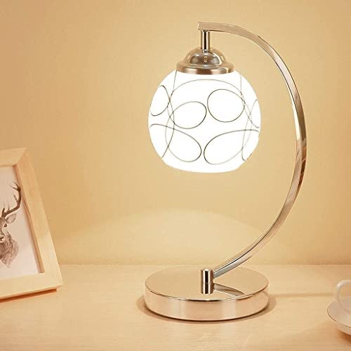 Lampe de bureau LED E27 argentée moderne en fer à intensité variable